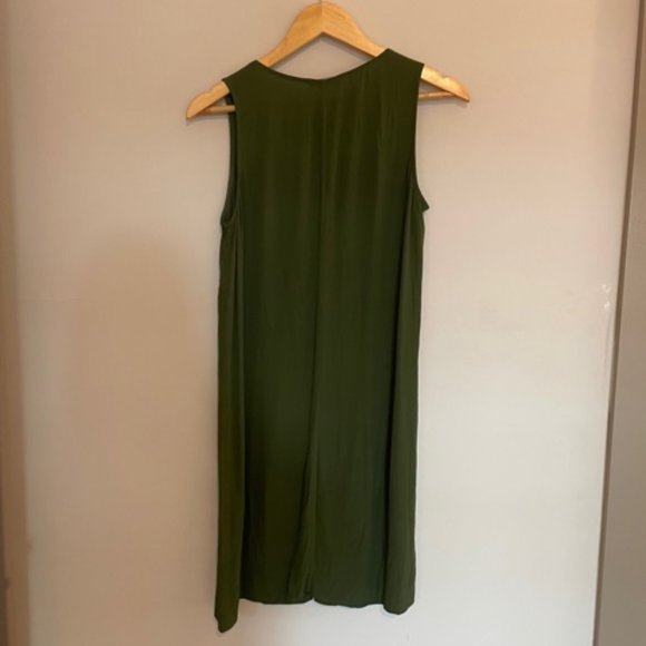 XXS Madewell Olive Green Button Front Shift Dress - Picture 6 of 6